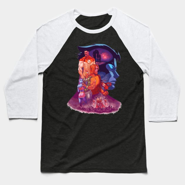 invincible stckr Baseball T-Shirt by super villain